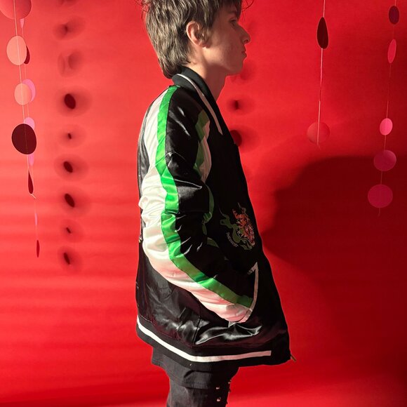 Vintage-Style Unisex Embroidered Tiger Bomber Jacket by Game Theory - Picture 4 of 12